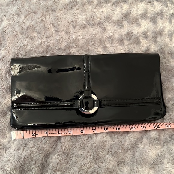 LK Bennett Black Patent Ballina Clutch NWT